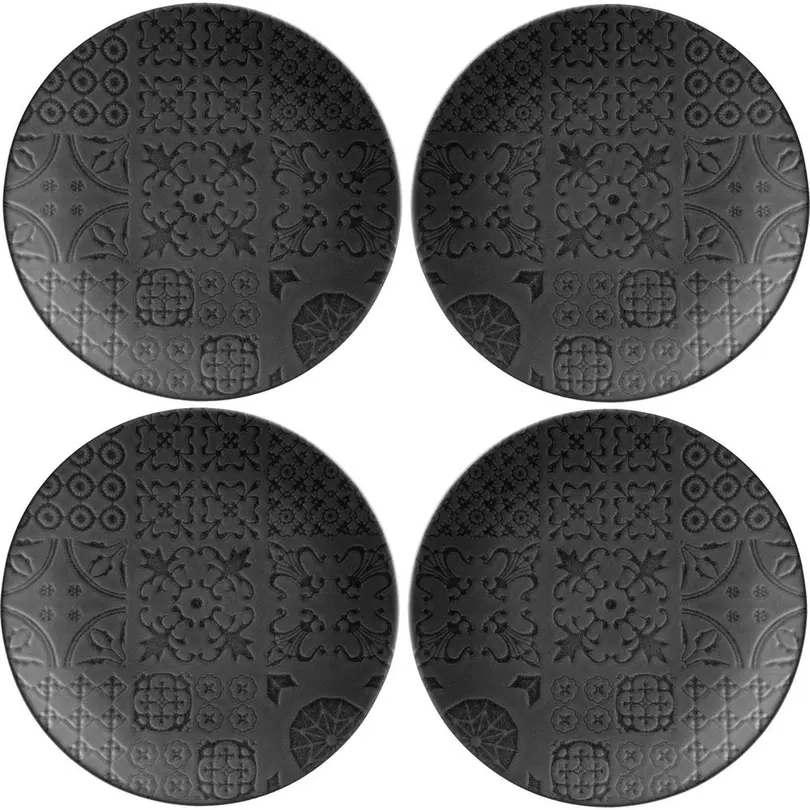 Flacher Teller 4er-Set Tiles