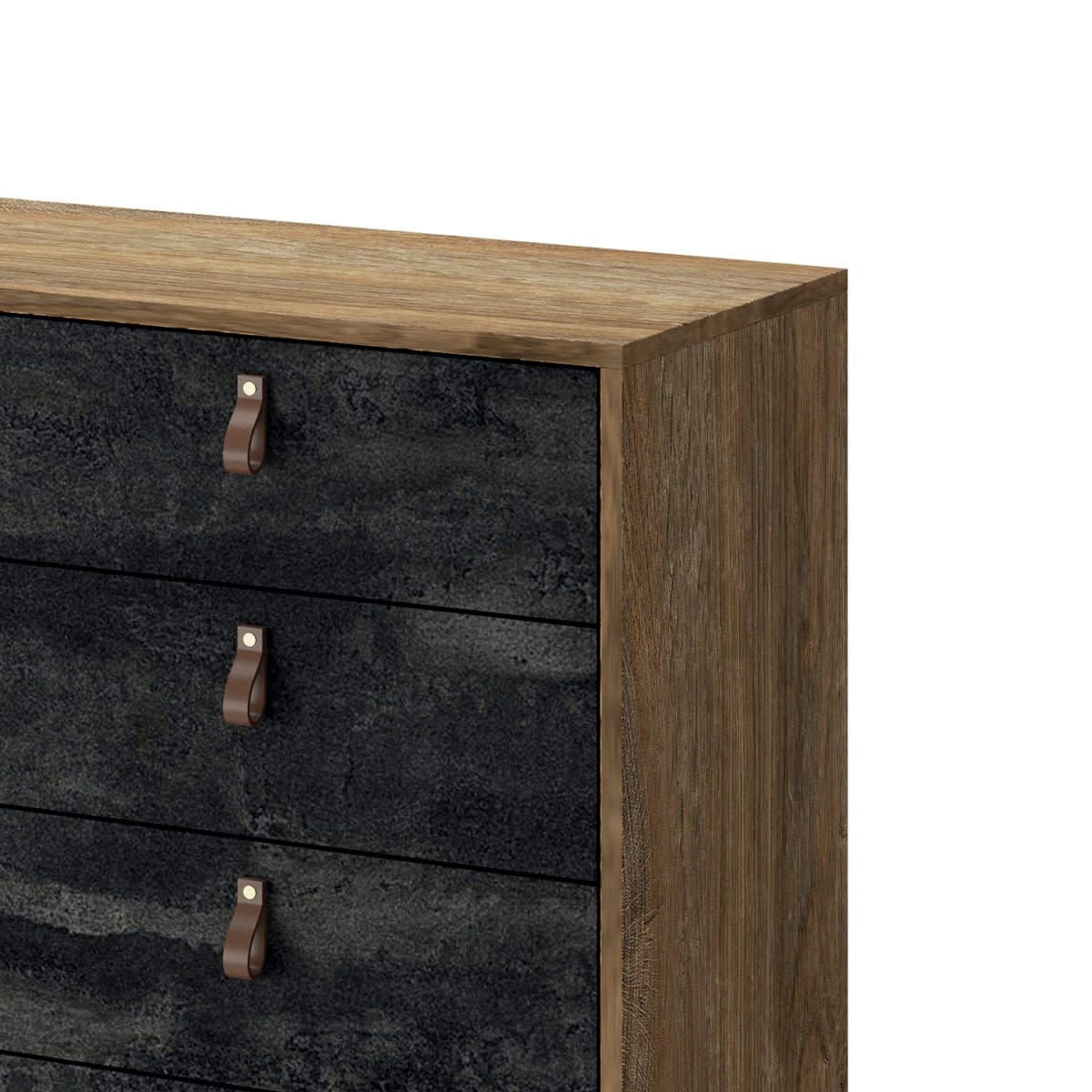 - Buffet 2 portes 4 tiroirs naturel et noir