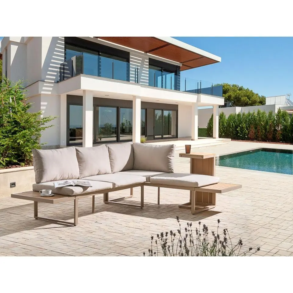 PIENZA - Loungeset voor 4 - Lichtbruin/Beige - Kunsthout