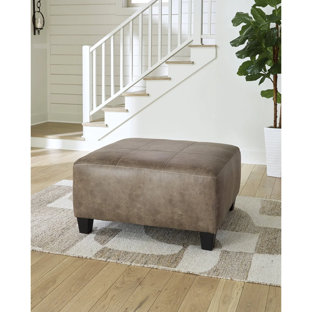 Signature Design by Ashley Navi Fossil Oversized Accent Ottoman