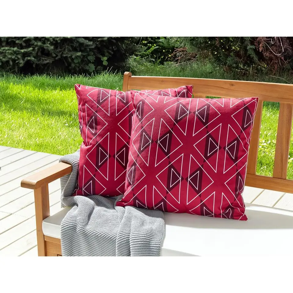MEZZANO - Tuinkussen set van 2 - Roze - 45 x 45 cm - Polyester