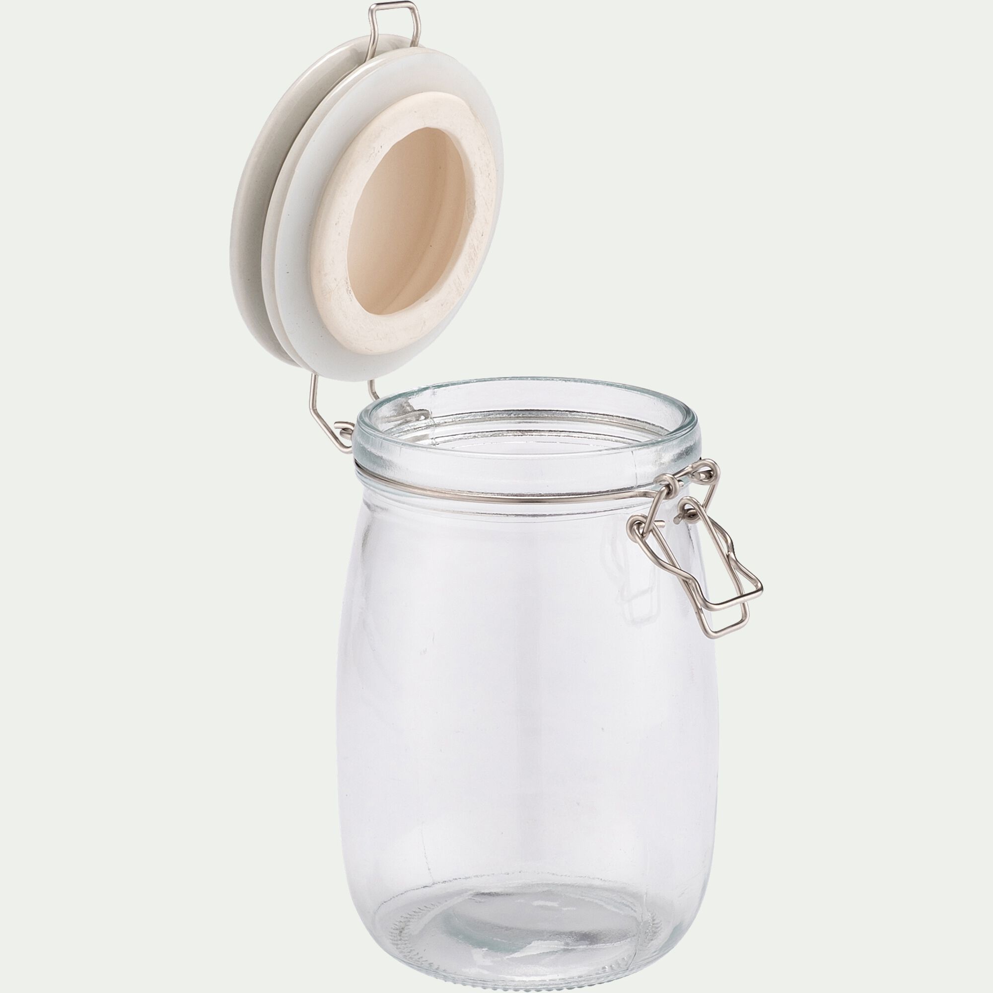 BAIA - Bocal en verre avec couvercle en céramique 1,5L - transparent