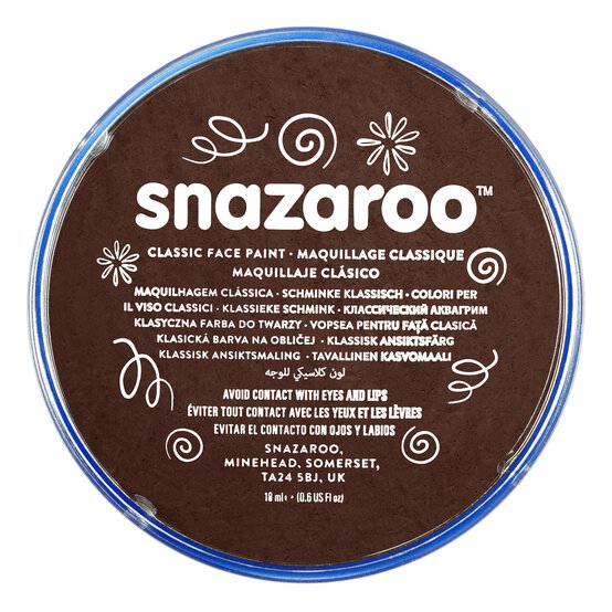 Snazaroo Dark Brown Face Paint Compact 18ml