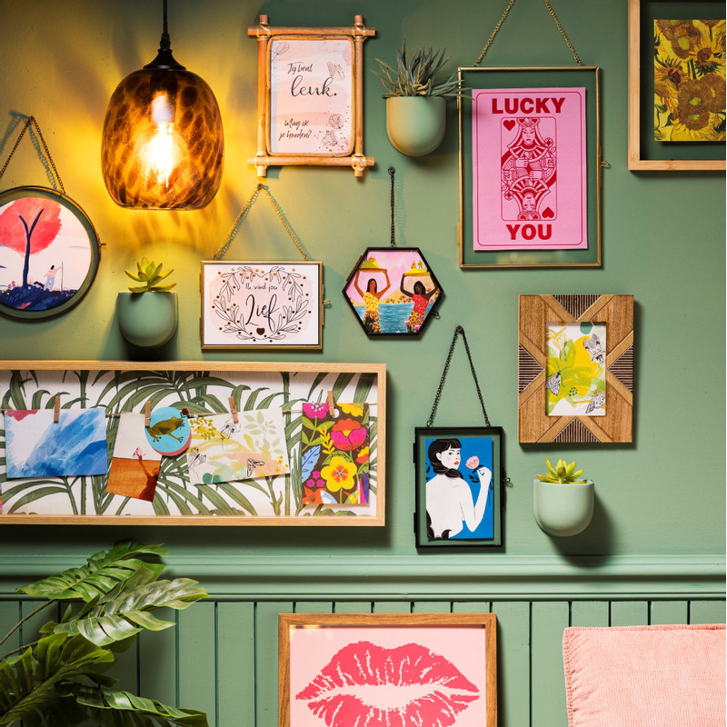 Fotolijst aan ketting staand �?zwart - 21x30 cm