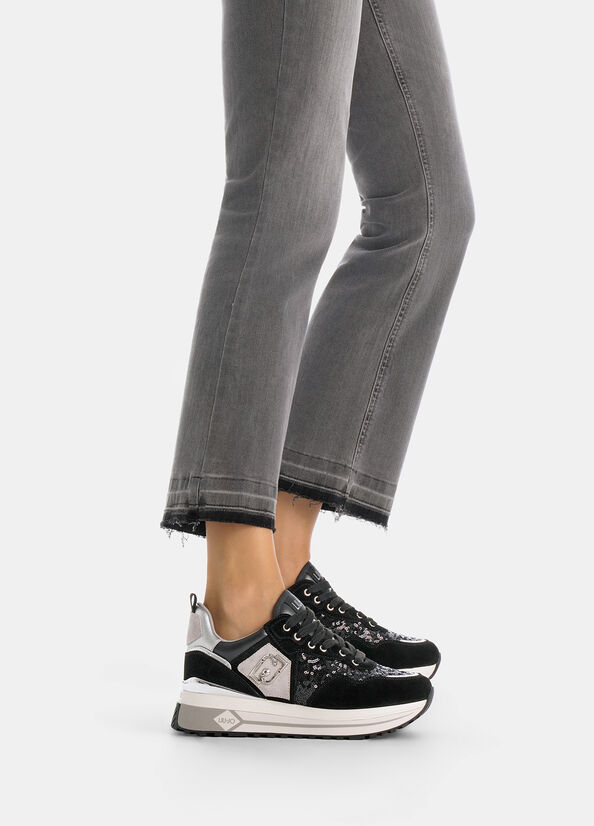 Sneakers platform in paillettes
