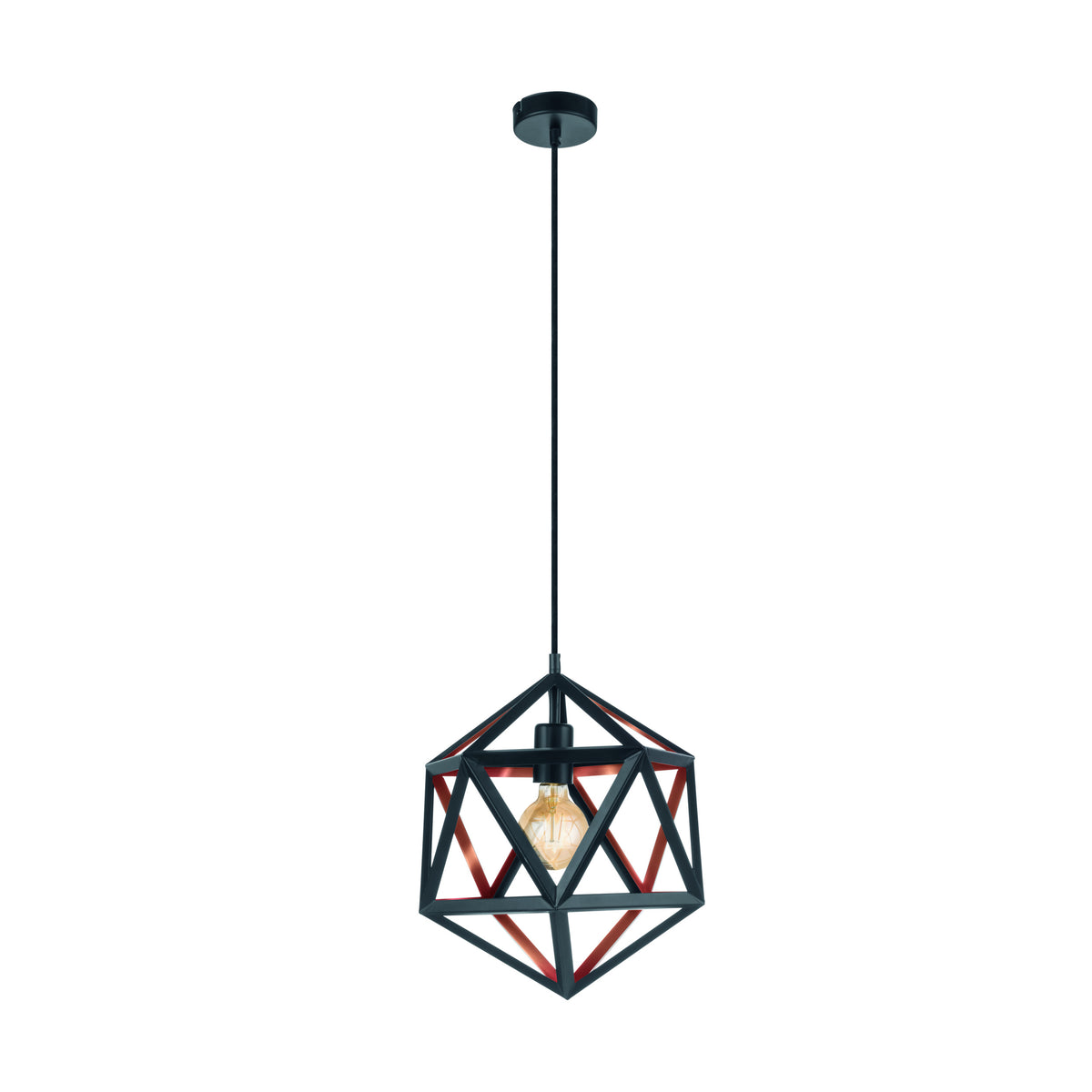 EGLO embleton 1 Embleton 1 - hanglamp - e27 - ø 30,5 cm - zwart/koper