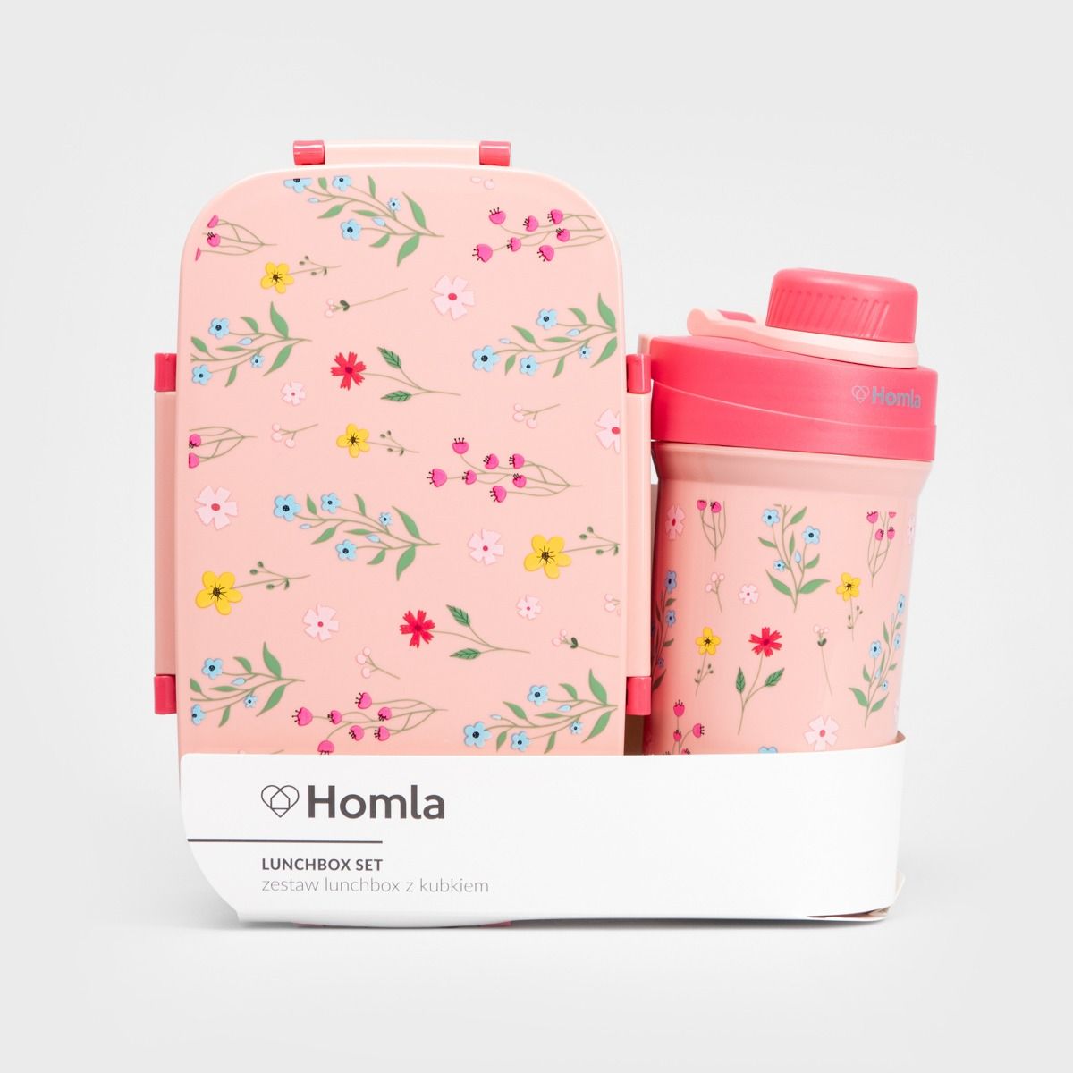 Zestaw lunchbox B2 LUSY różowy z kubkiem 1,8l   0,5l