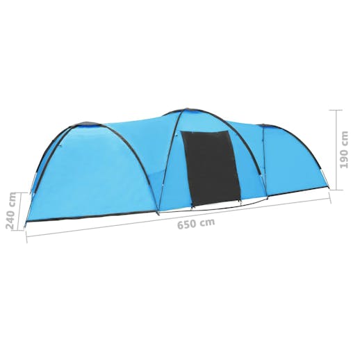 NNEVL Camping Igloo Tent 650x240x190 cm 8 Person Blue