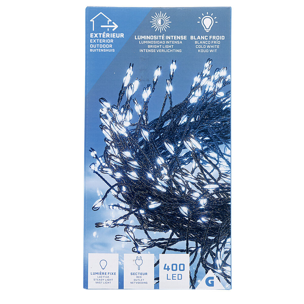 Guirlande lumineuse de No&euml;l blanc froid tiges 400 led