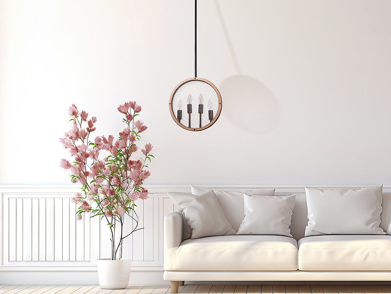 Lampa wisząca Arete 4-punktowa metalowa brązowo-czarna