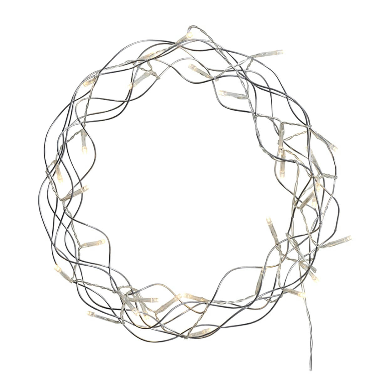 NOËL - Couronne de noël argentée lumineuse àled d28