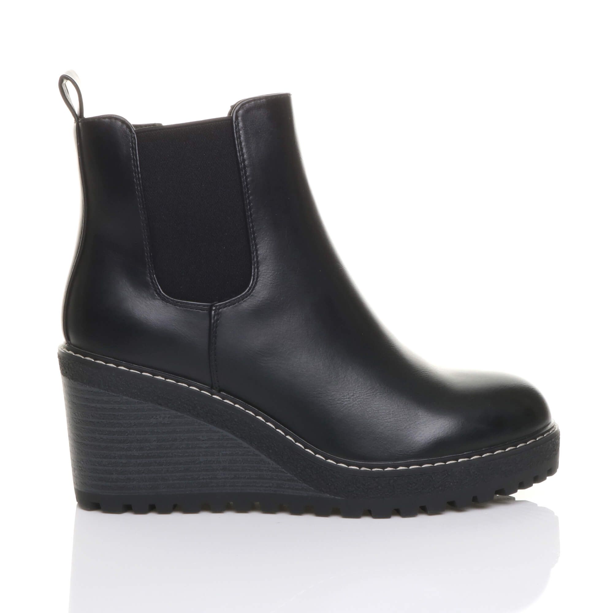AJVANI High Wedge Heel Chelsea Ankle Boots