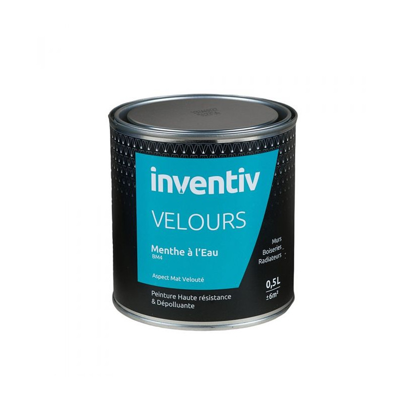 Peinture Velours Menthe à eau BM4 0,5 L INVENTIV