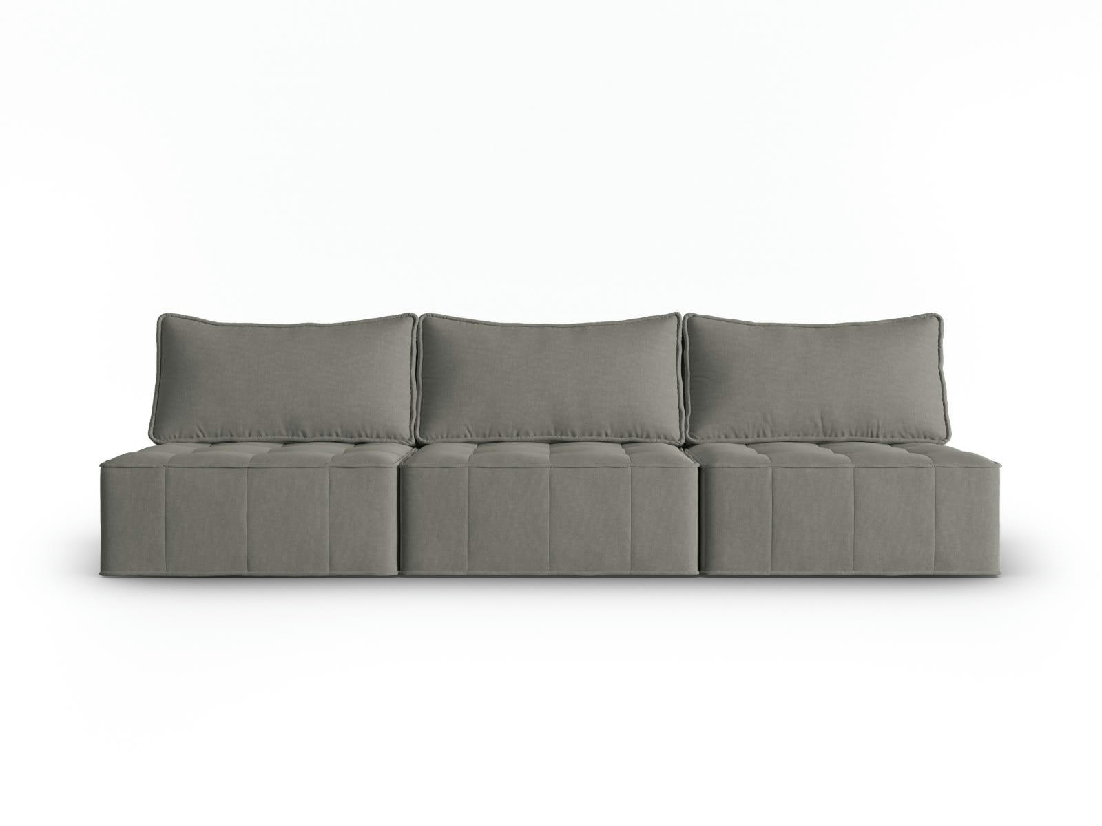 MIKE - Canapé modulable 5 places en tissu structurel gris