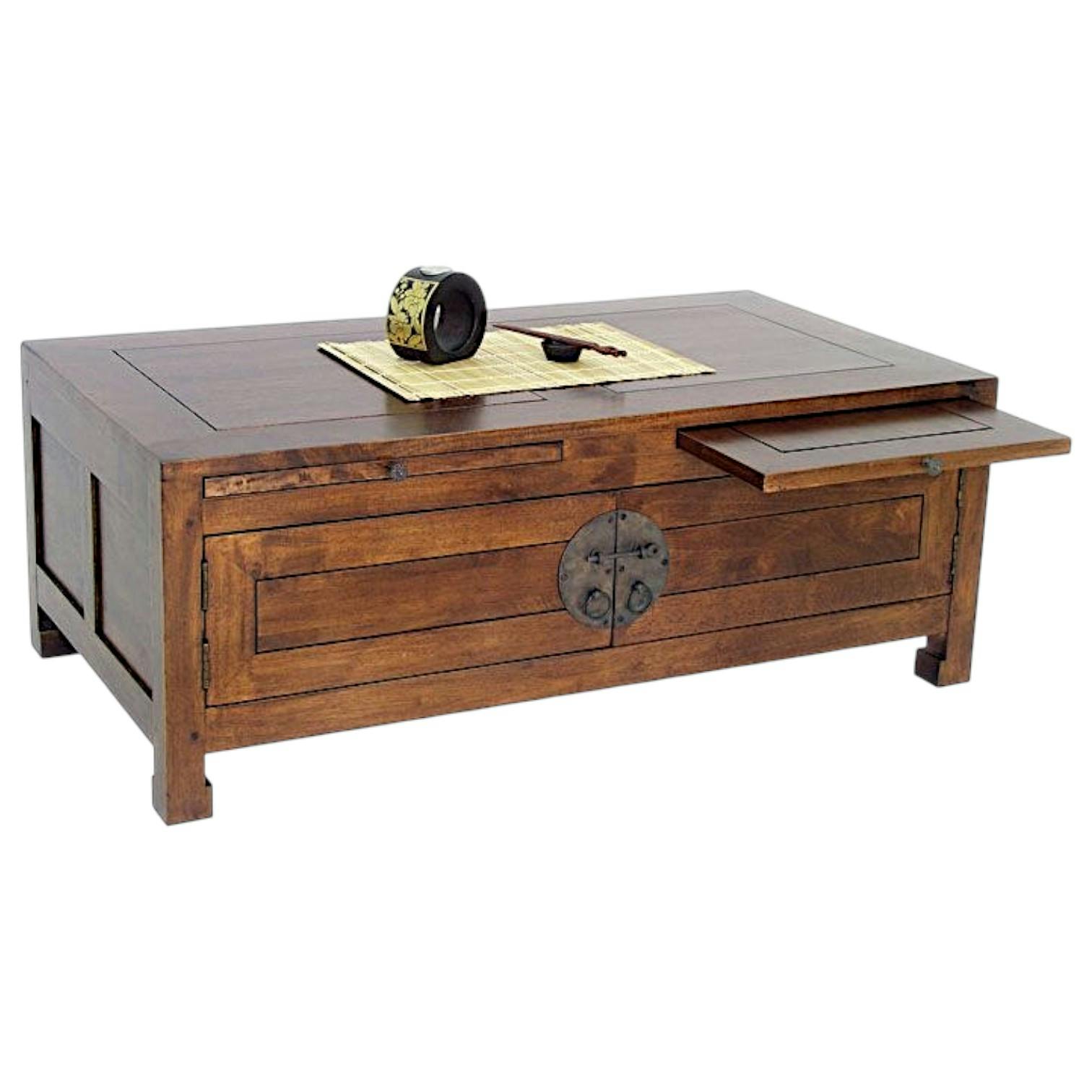 Table basse chinoise rectangle hévéa 110x60cm MAORI