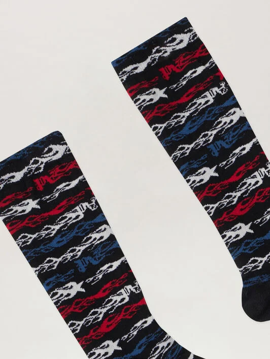 Flames Flag Jacquard Socks