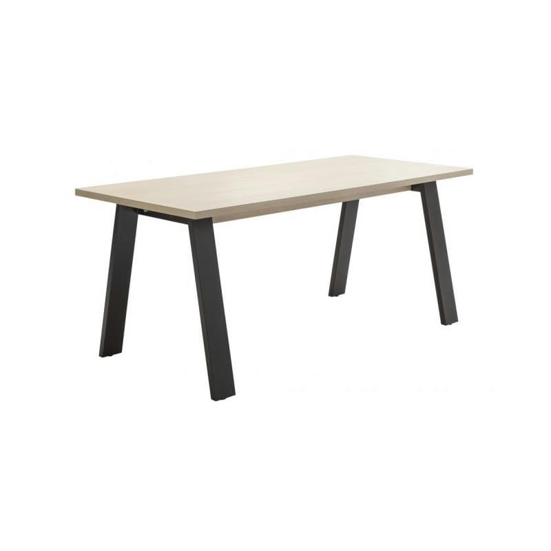 LEONARDO - Bureau 170 cm effet chêne clair et noir