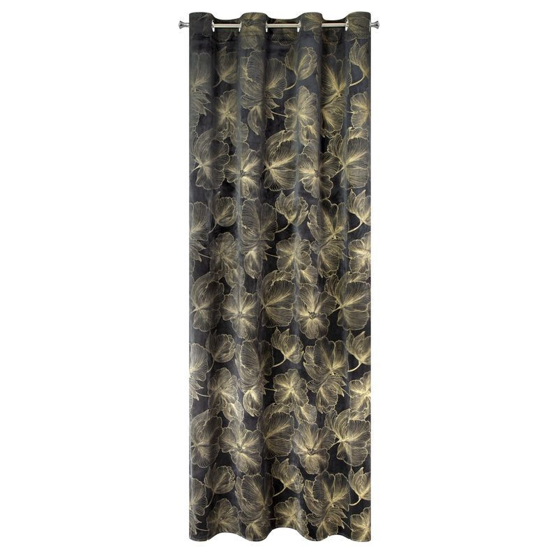 Zasłona na przelotkach STELLA 140x250 czarna   złota