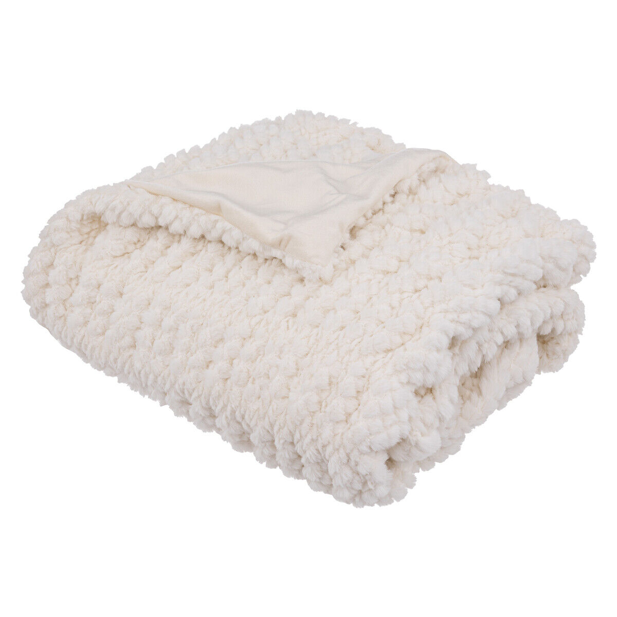 Manta bege efeito bordado 125x150cm