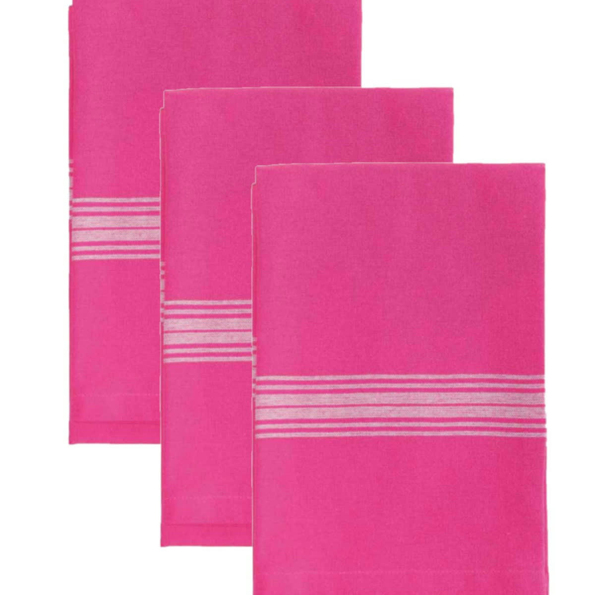 SKANDLIFE - Lot de 3 torchons coton  rose indien 50x70 cm