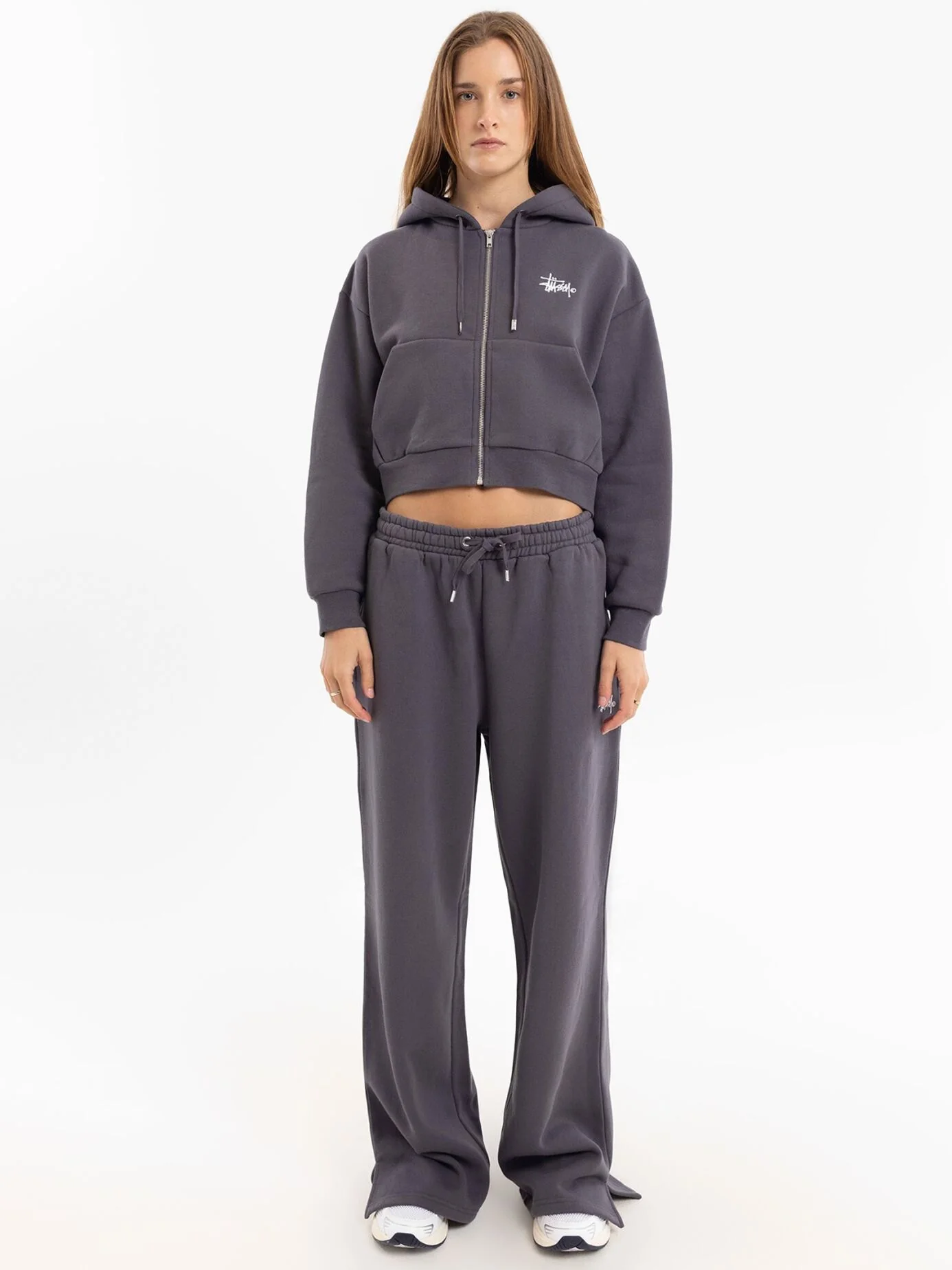Graffiti Cropped Zip Thru Hood