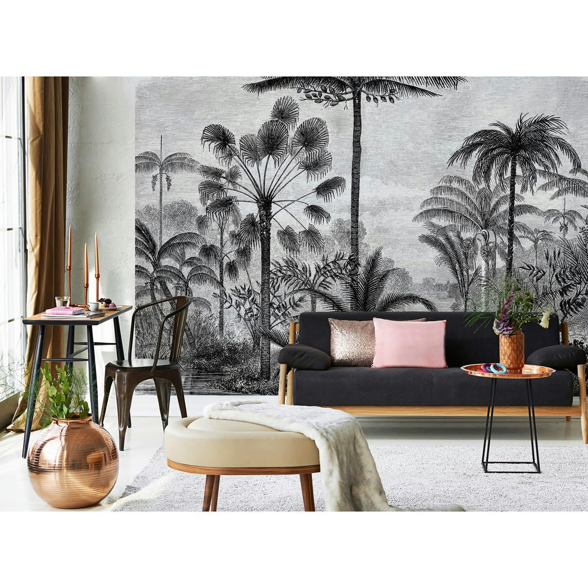 ALADIN - Papier peint panoramique en papier noir 432x300