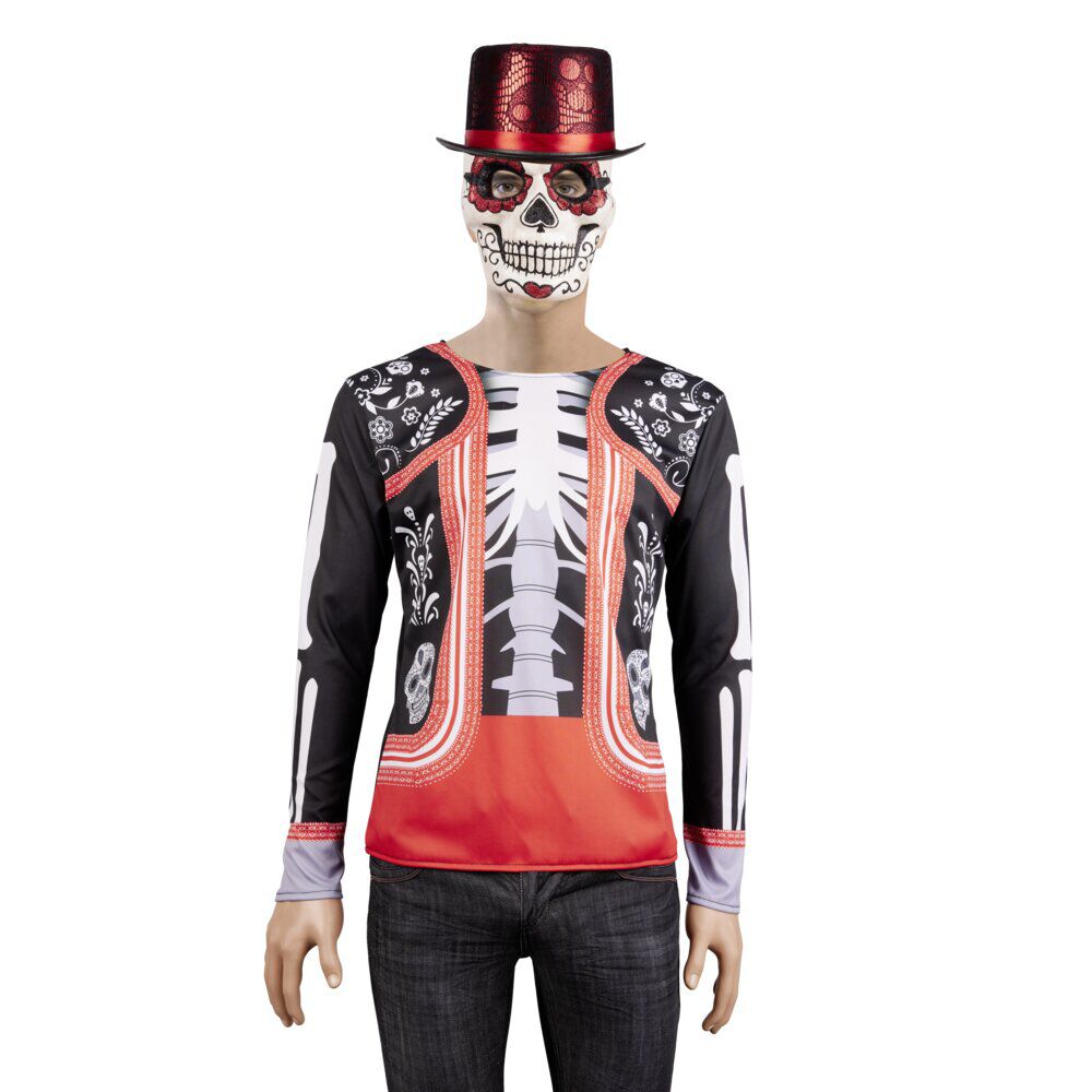 Déguisement adulte Halloween squelette tshirt Taille unique