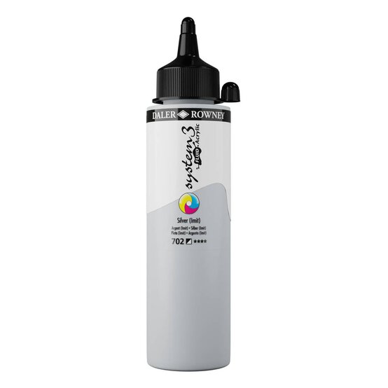 Daler-Rowney System3 Silver Imit Fluid Acrylic 250ml (702)