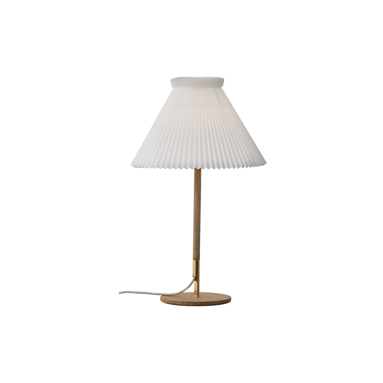 Le Klint 328 bordlampe med standardsk&aelig;rm, s&aelig;bebehandlet eg