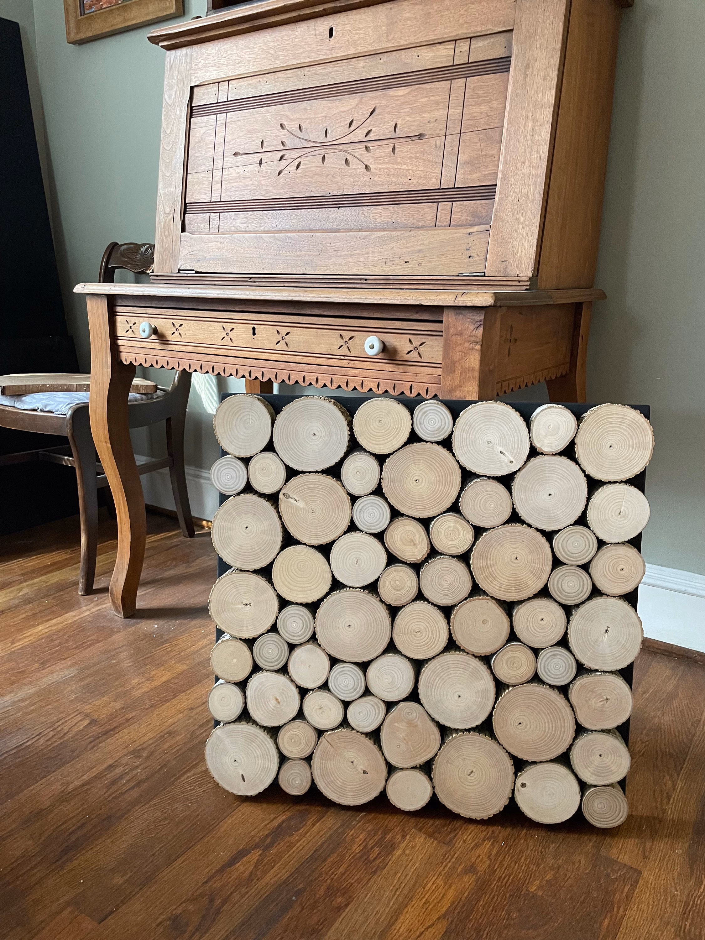 Fireplace Cover Screen Insert - Light Wood Only