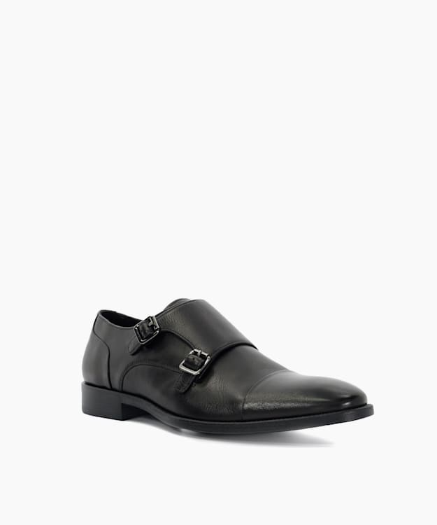 Satchin Black - Double Buckle Monk Shoe