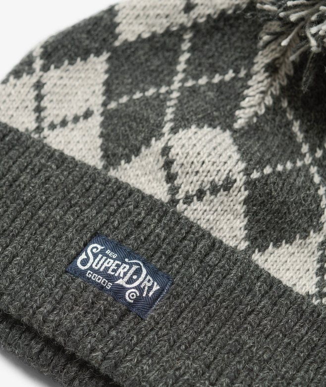 Patterned Knitted Beanie Hat