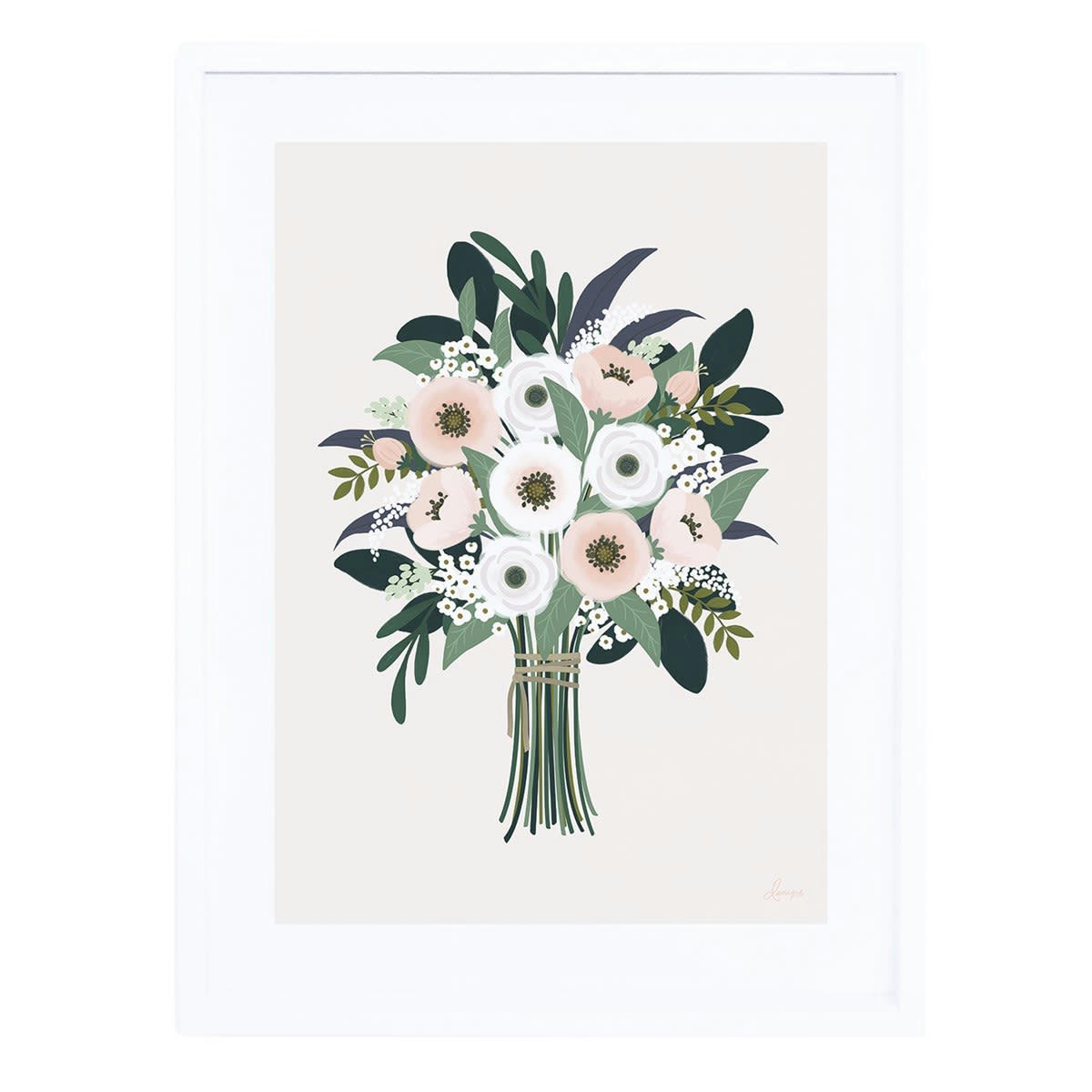 WONDERLAND - Affiche bouquet d'anémones en Papier Rose