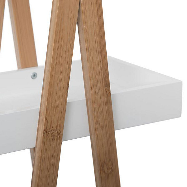 Etagère de rangement Desserte 3 niveaux en Bambou et bois Noir H 82 cm