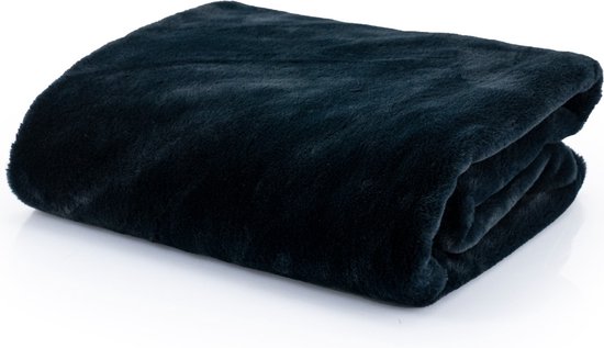 Furnilux Plaid Lade - donker blauw - 140x170 cm