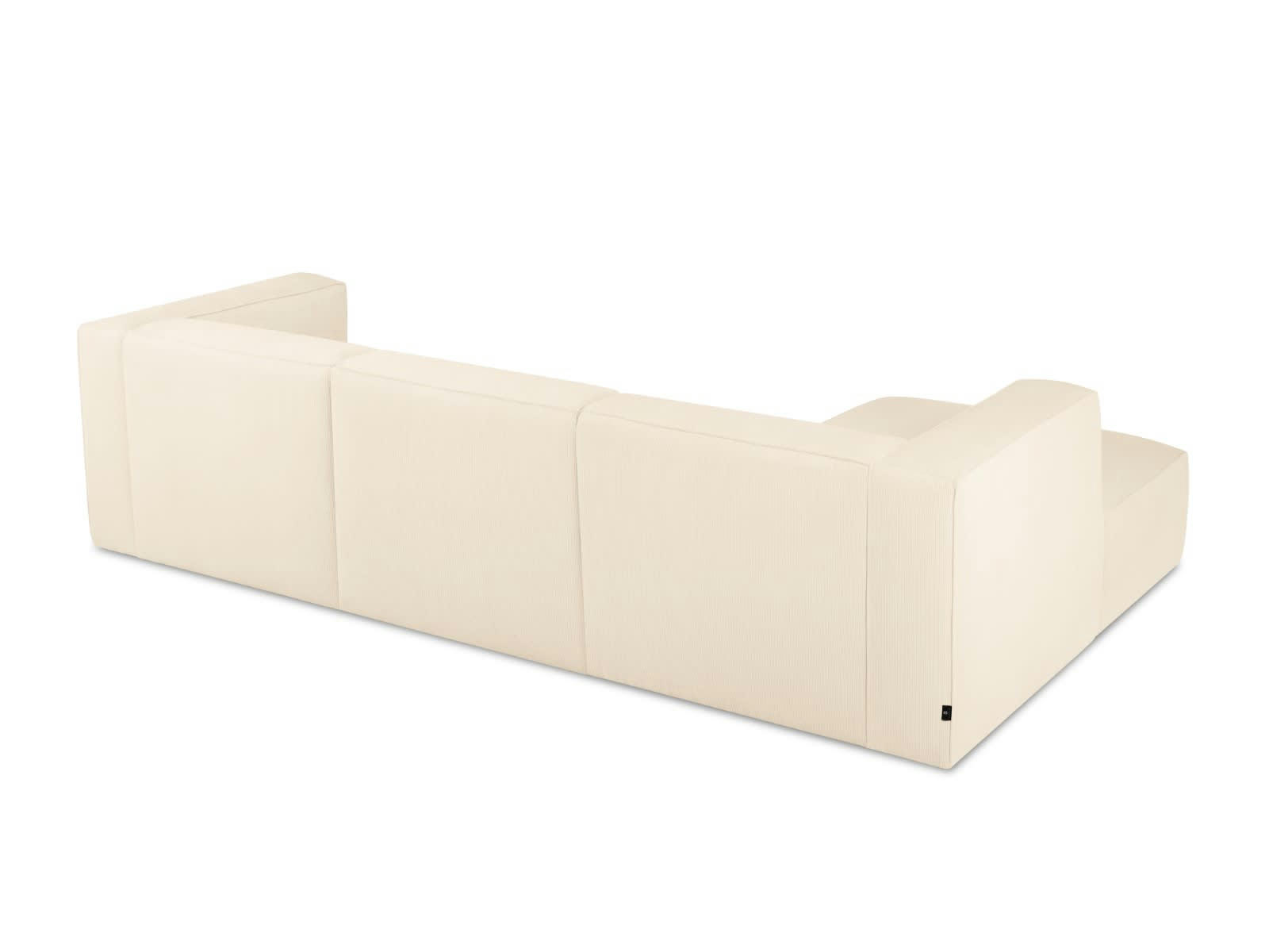 MUSE - Canapé D'Angle Gauche 5 places en Velours Côtelé Beige