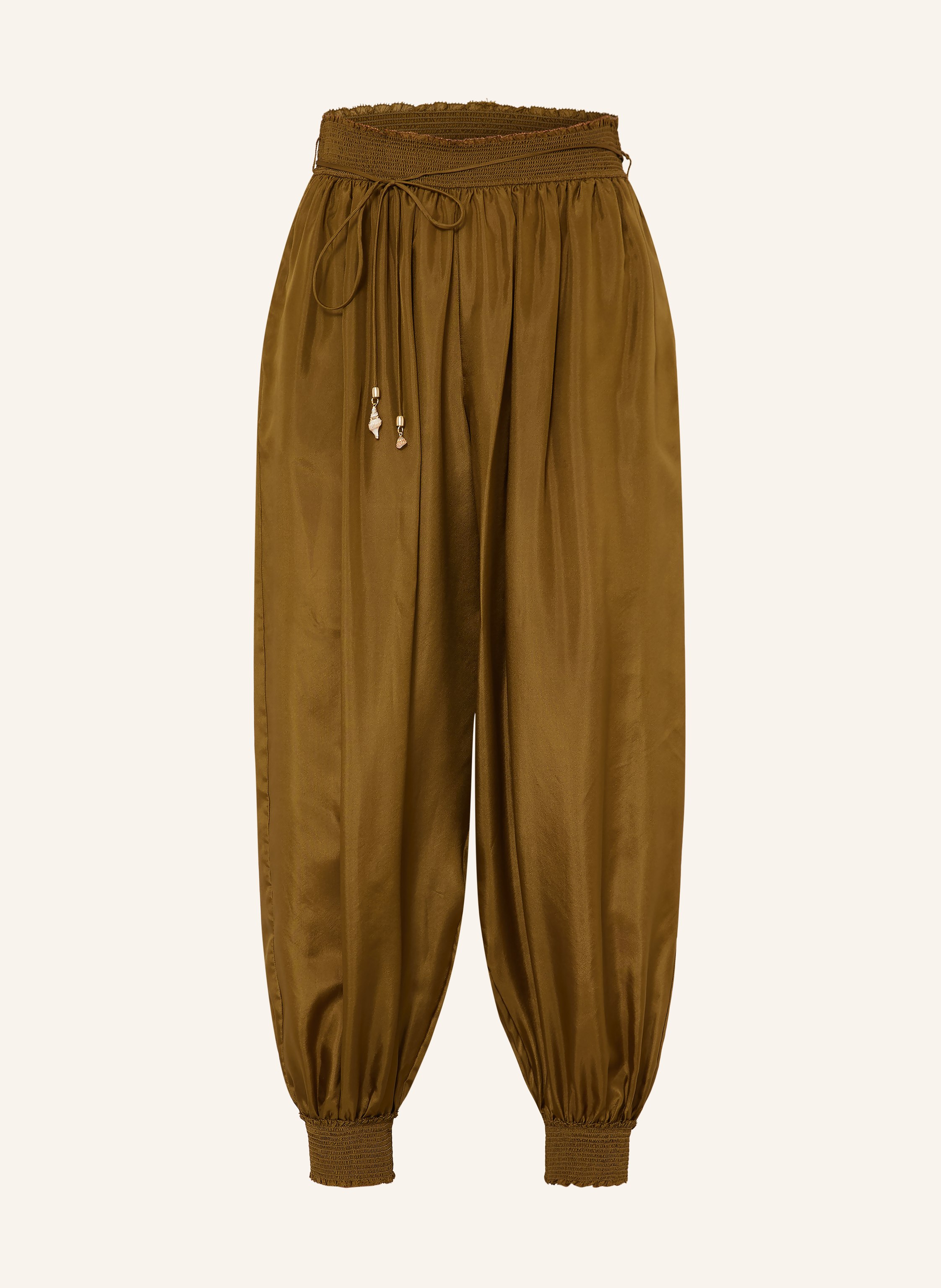 ZIMMERMANN Satinhose MAHON aus Seide mit Rüschen
