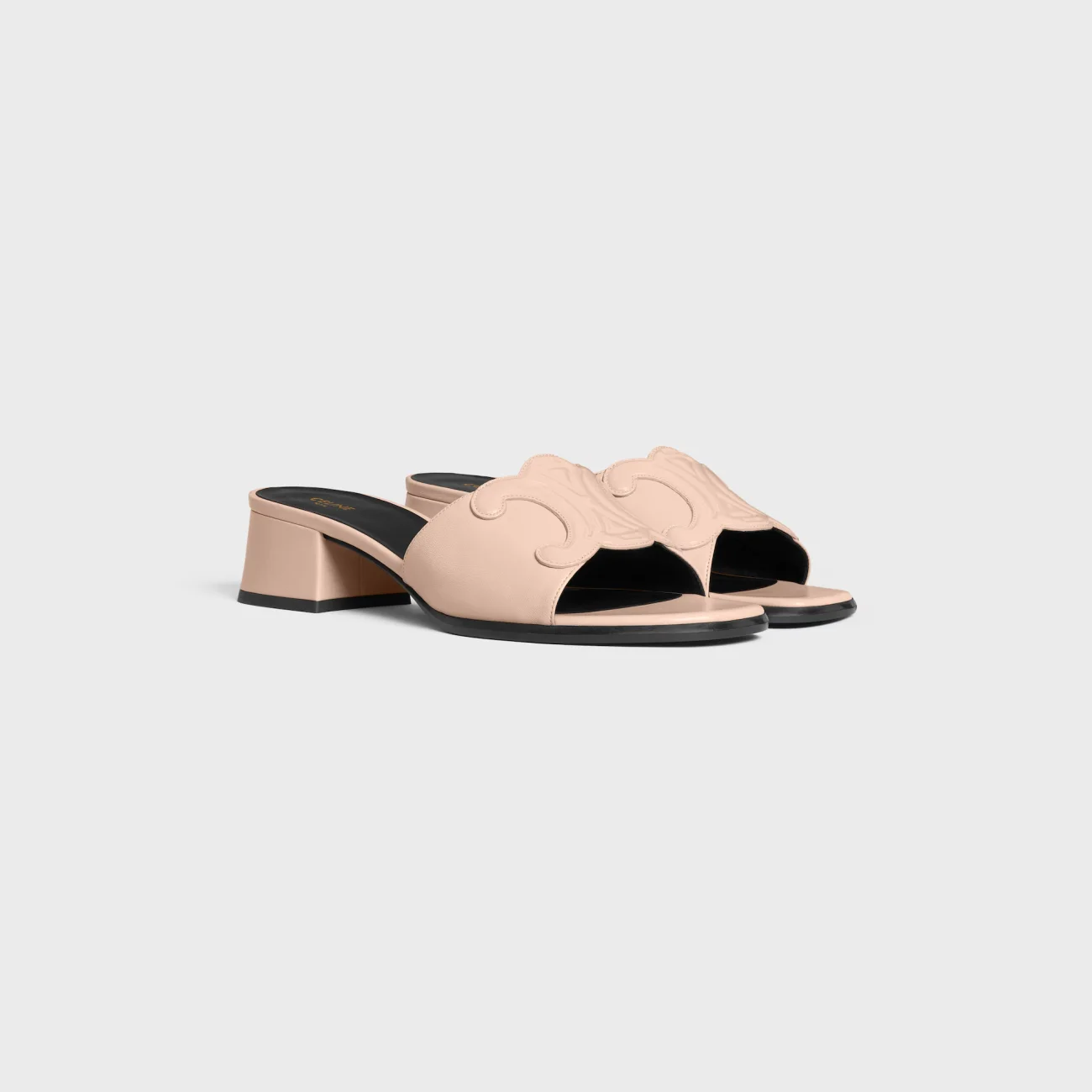 CELINE CLEMENCE MULE IN LAMBSKIN AND PATENT CALFSKIN
