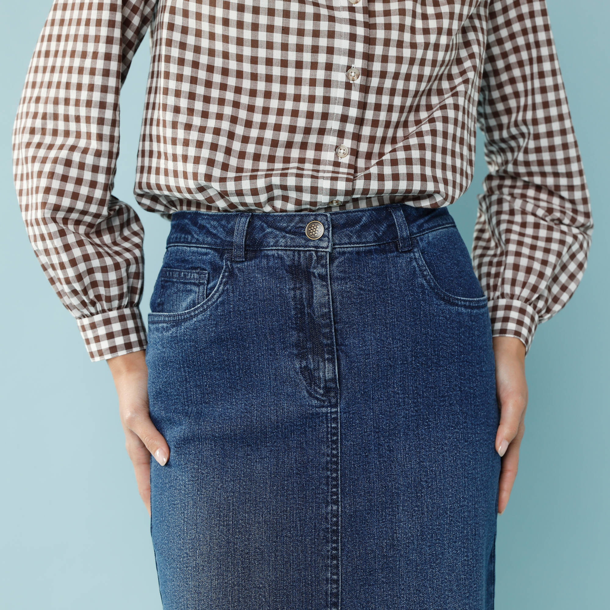 Jupe longue en jean, Spécial Petites