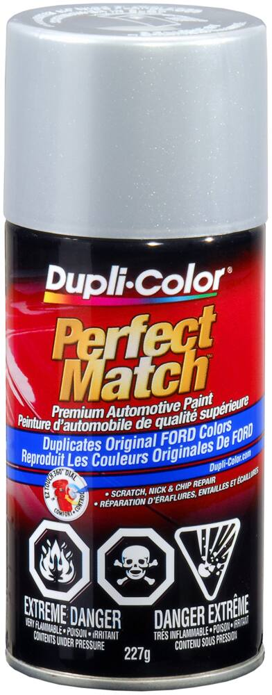 Dupli-Color Perfect Match Premium Acrylic Lacquer Automotive Aerosol Spray Paint, Ford  Silver Metallic (J, 1G), 227-g