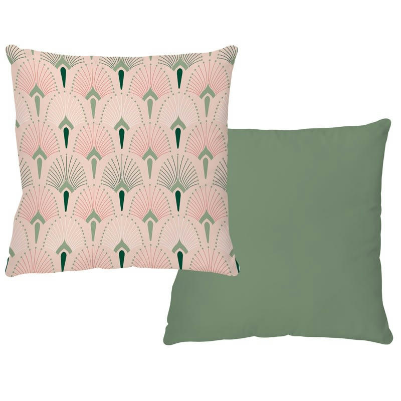 ARTY ROSE - Coussin 40x40cm Rose Art Déco Vintage