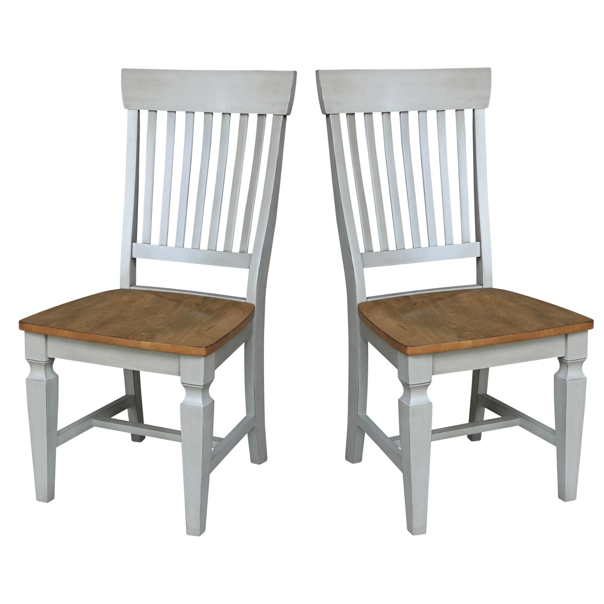 Solid Wood Vista Slat Back Dining Chairs - Set of Two