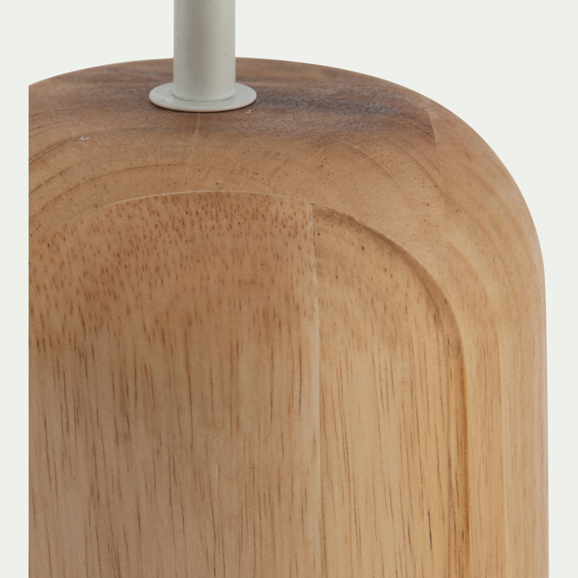 VATHIA - Pied de lampe électrifiée en bois d'hévéa D14cm - naturel