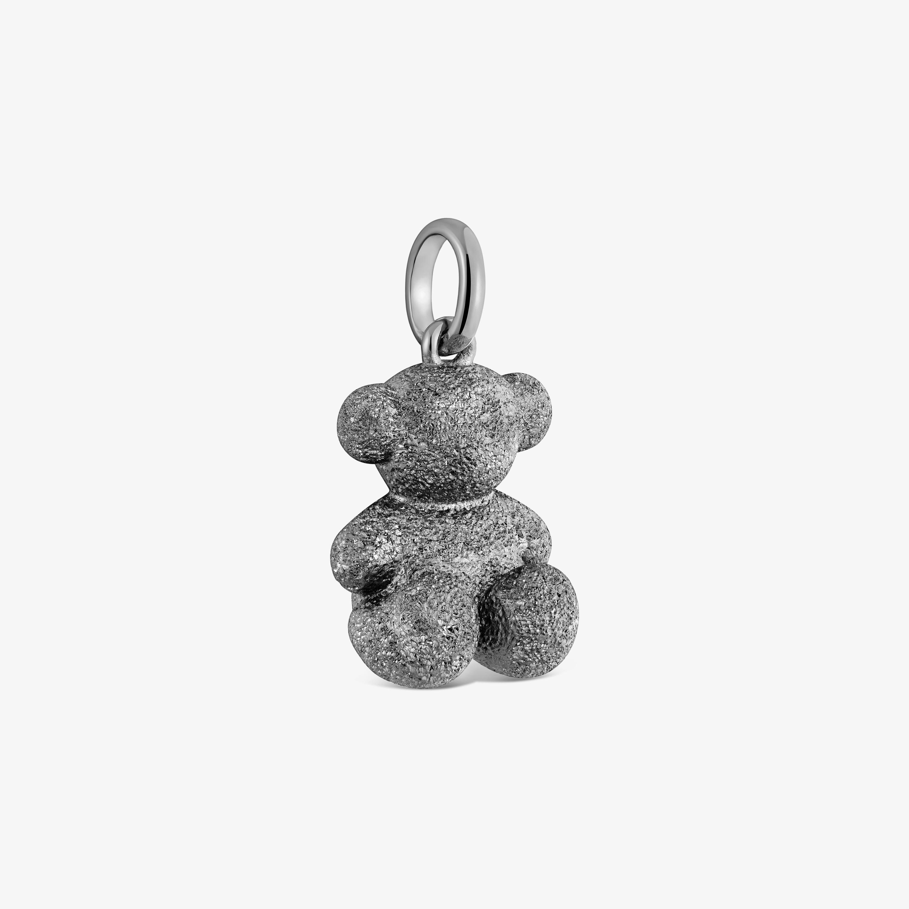 Colgante oso mediano de plata dark silver diamantada Bold Bear