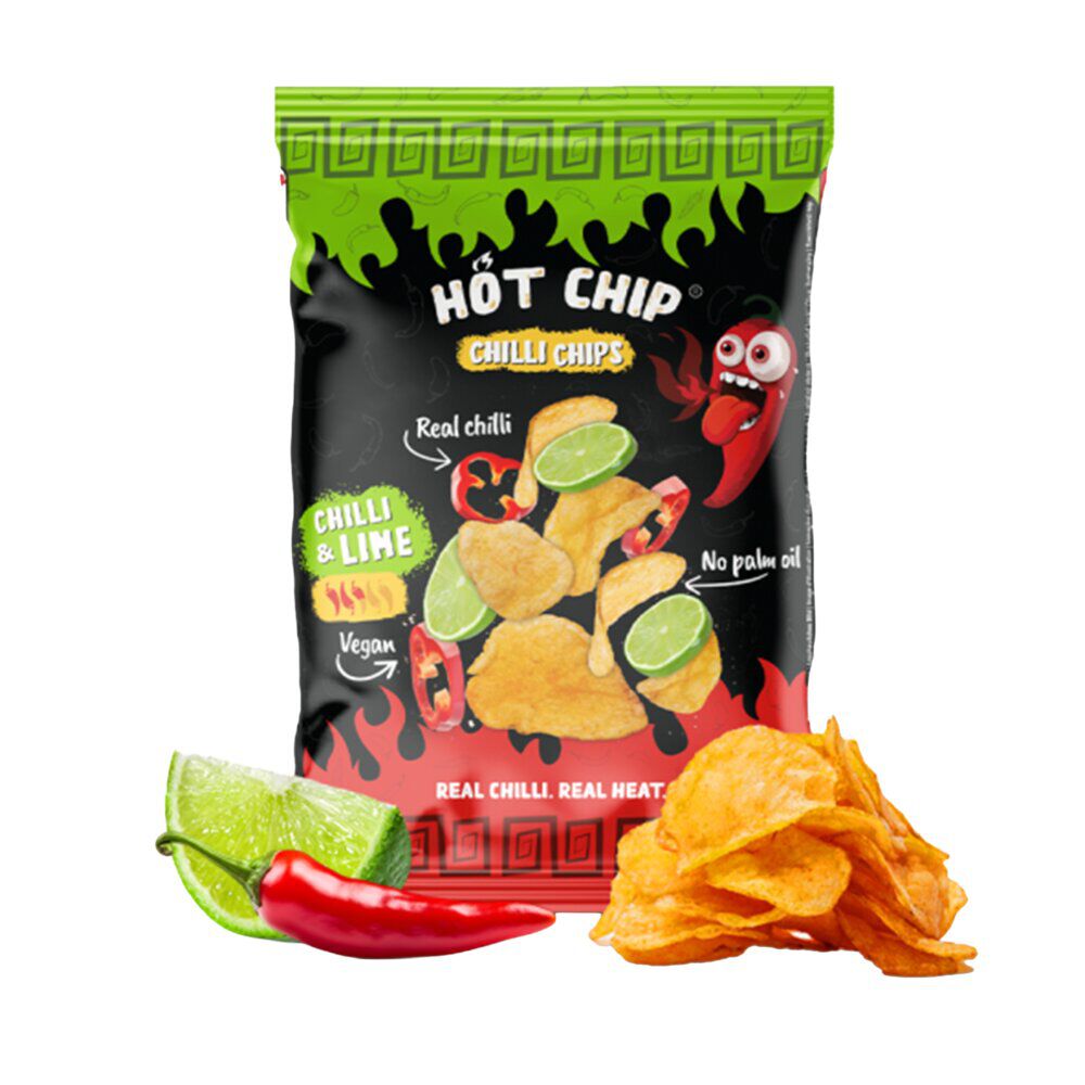 Chips piquantes Hot Chip chili et citron vert épicées 80gr