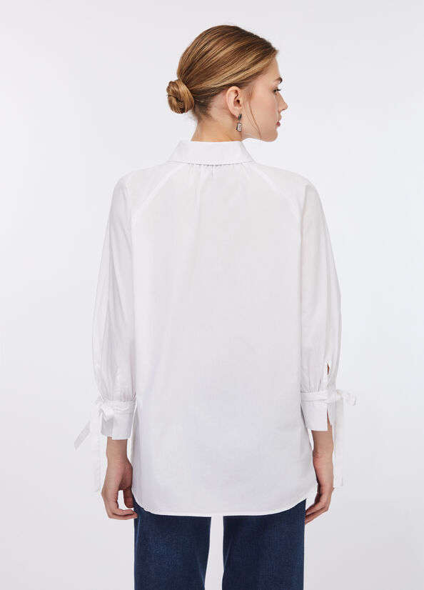 Camicia in cotone con laccetti