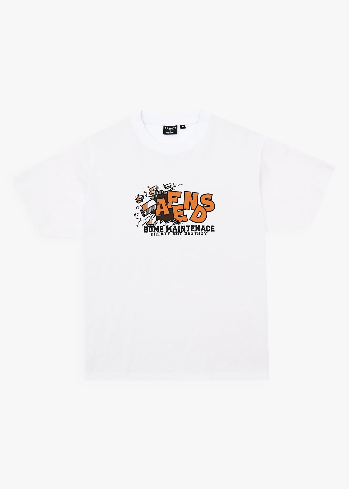 AFENDS Mens Maintenance - Boxy Tee - White