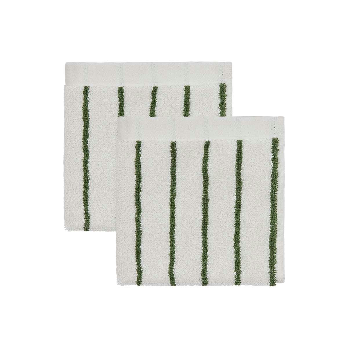 RAITA - Lot de 2 gants de toilette blanc en coton organique h30x30cm