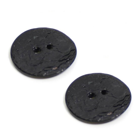 Hemline Black Shell Mother of Pearl Button 2 Pack