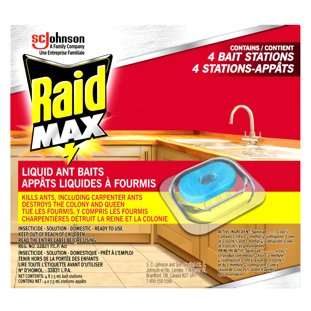 Raid Max Double Control Ant Baits Ant Killer, 4-pk